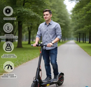 Patinete Elétrico 350w Dobrável Adulto Preto Com Display Lcd, Freio Elétrico, Velocidade De 25km/h E Suporte Até 120kg