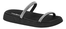 Sandalia Papete Moleca Feminina Tiras Strass Flatform Macia