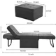 Sofá cama de linho respirável com encosto ajustável, cadeira conversível moderna, sofá-cama multifuncional, dobrável otomano, 4 em 1