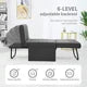 Sofá cama de linho respirável com encosto ajustável, cadeira conversível moderna, sofá-cama multifuncional, dobrável otomano, 4 em 1