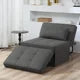 Sofá cama de linho respirável com encosto ajustável, cadeira conversível moderna, sofá-cama multifuncional, dobrável otomano, 4 em 1